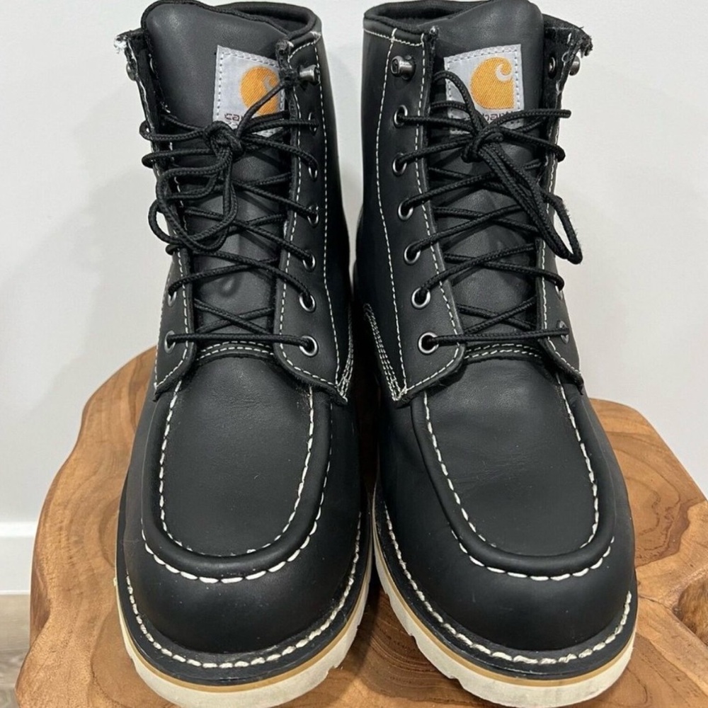 Carhartt Black Leather Men's Lace-Up Boots